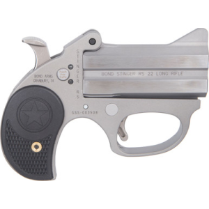 Bond Arms BASRS Stinger 22 LR 2rd, 3" Double Rough Matte Stainless Steel Barrel & Frame, Black Nylon Grip,
