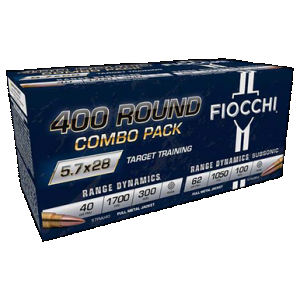 FIOCCHI 57comsub Hyperformance 5.7x28mm Full Metal Jacket 400rds *combo Pack