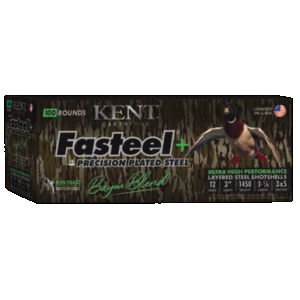 KENT Cartridge Cc123fsp363x5 Fasteel + Precision Steel Sports South Exclusive Bayou Blend 12gauge 3" 1 1/4oz 3x5shot 200 Rounds 656308007120 167103