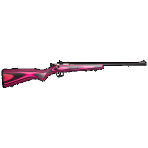 Crickett KSA2226 Youth 22 LR 1rd 16.12" Stainless Steel Barrel, Fixed Front/Adjustable Rear Peep Sights, Pink/Black Laminate Stock w/11.5" LOP, Rebounding Firing Pin Safety