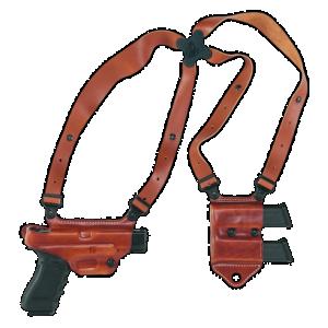 Galco MCII224 Miami Classic II Shoulder System Size Fits Chest Up To 56" Tan Leather Compatible w/Glock 17 Gen1-5/19 Gen1-5/22 Gen2-5 Right Hand