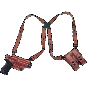 Galco MC290B Miami Classic Shoulder System Shoulder Fits Chest Up To 56" Black Leather Fits Kahr Arms Right Hand