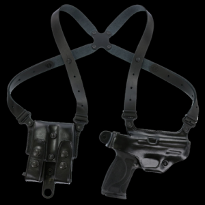 Galco MC820B Miami Classic Shoulder System Size Fits Chest Up To 56" Black Leather Fits Sig P320 Fits Sig P320 Compact Fits Sig M18 Right Hand