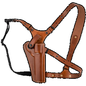 Galco GA128 Great Alaskan Size Fits Chest Up To 54" Tan Leather Shoulder/Torso Strap Fits Ruger GP100 Fits S&W L Frame Right Hand