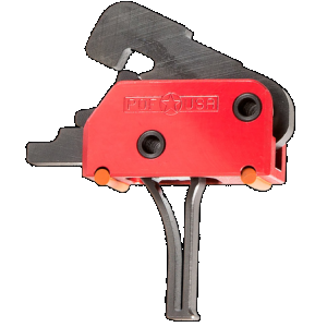 Patriot Ordnance Factory 00858 Drop-In Single-Stage Flat Trigger with 3.50 lbs Draw Weight & Black/Red Finish for AR-Platform
