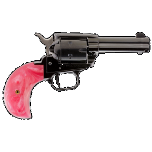 HERITAGE Rough Rider Revolver - Black | .22 Lr / .22 Wmr | 3.5" Barrel | 6rd | Altamont Pink Pearl Bird Head Grips