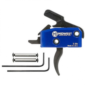 Midwest Industries Drop In Trigger for AR-15 Curved 3.5lb with Anti Walk Pins Black