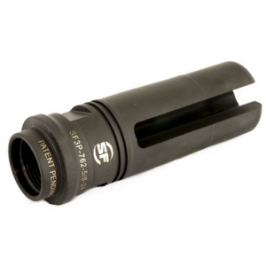 SureFire SF3P7625824 SOCOM 3-Prong Flash Hider Black DLC Stainless Steel with 5/8"-24 tpi Threads & 2.60" OAL for 7.62mm AR-10