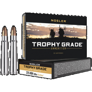 NOSLER 40608 Trophy Grade Safari 375h&hmag 300gr NOSLER Solid 20 Rounds