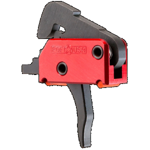 Patriot Ordnance Factory 00457 Drop-In Single-Stage Straight Trigger with 4.50 lbs Draw Weight & Black/Red Finish for AR-Platform