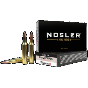 NOSLER Match Grade Rifle Ammunition 338 Lapua 300 Gr. Cc Hpbt 20 Rd.