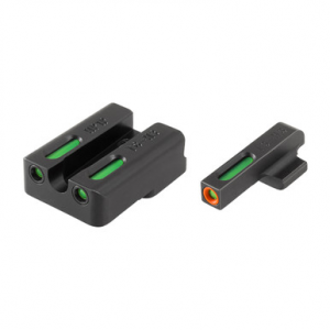 TruGlo TG13HP1PC TFX Pro Black | Green Tritium & Fiber Optic Orange Outline Front Sight Green Tritium & Fiber Optic Rear Sight