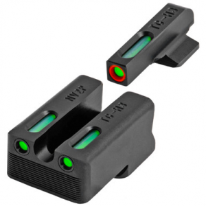 TruGlo TG13NV3PC TFX Pro Black | Green Tritium & Fiber Optic Orange Outline Front Sight Green Tritium & Fiber Optic Rear Sight