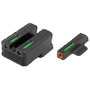TruGlo TG13NV4PC TFX Pro Black | Green Tritium & Fiber Optic Orange Outline Front Sight Green Tritium & Fiber Optic Rear Sight