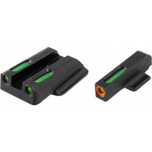 TruGlo TG13RS2PC TFX Pro Black | Green Tritium & Fiber Optic Orange Outline Front Sight Green Tritium & Fiber Optic Rear Sight
