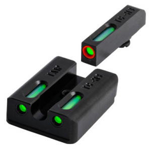 TruGlo TG13TA2PC TFX Pro Black | Green Tritium & Fiber Optic Orange Outline Front Sight Green Tritium & Fiber Optic Rear Sight