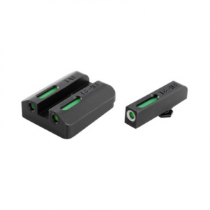 TruGlo TG13TA2A TFX Black | Green Tritium & Fiber Optic White Outline Front Sight Green Tritium & Fiber Optic Rear Sight