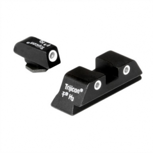 Trijicon 600227 Bright & Tough Night Sights Green/Tritium White Outline Front Sight-Green/Tritium White Outline Rear Sight Glock 20/21 Large Frame