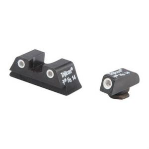 Trijicon 600777 Bright & Tough Night Sights Green/Tritium White Outline Front Sight-Green/Tritium White Outline Rear Sight Glock 42/43 Small Frame