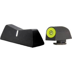 XS Sights GL0009P3Y DXT2 Big Dot Night Sights fits Glock Black | Green Tritium Yellow Outline Front Sight White Stripe Rear Sight