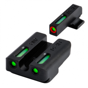 TruGlo TG13FN2PC TFX Pro Black | Green Tritium & Fiber Optic Orange Outline Front Sight Green Tritium & Fiber Optic Rear Sight