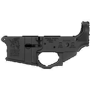 Spikes STLS030 Snowflake Stripped Lower Receiver Multi-Caliber 7075-T6 Aluminum Black Anodized for AR-15