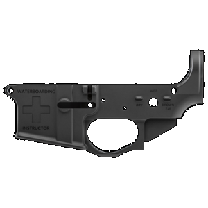 Spikes STLS033 Water Boarding Instructor Stripped Lower Receiver Multi-Caliber 7075-T6 Aluminum Black Anodized for AR-15