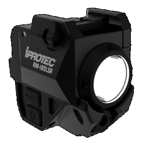 iProtec IPRSPS0003 RM185LSR Rail-Mount Firearm Light with Red Laser Black 185 Lumen White Light