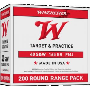 WINCHESTER Usa Pistol Ammo 40 S&w 165 Gr. Fmj 200 Rd.