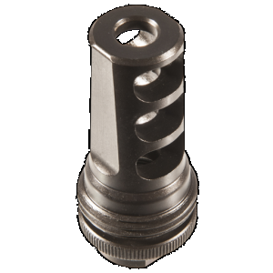 SilencerCo AC858 ASR Muzzle Brake Black Steel with 3/4"-24 tpi Threads for 338 Cal
