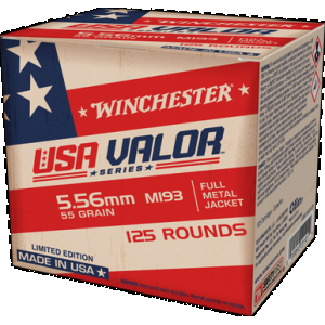 WINCHESTER Usa Valor M193 5.56mm Full Metal Jacket 55 Grain 125 Rounds