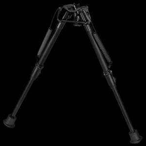 Harris Bipods L1A2 Non-Swivel L Swivel Stud, 9-13", Black Steel/Aluminum, Rubber Feet