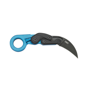 CRKT 4041B Provoke 2.47" Folding Hawkbill Plain Black Stonewashed 4116 Stainless Steel Blade/Blue Metallic Grivory Handle