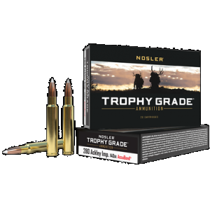 NOSLER Trophy Grade Rifle Ammunition 280 Ack Imp 140 Gr. Ab Sp 20 Rd.