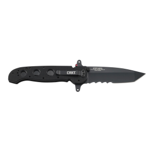 CRKT M1614SFG M16 14SFG 3.99" Folding Tanto Veff Serrated Black Teflon Coated 4116 Stainless Steel Blade/ Black G10 Handle Includes Pocket Clip