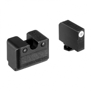TruGlo TG231G1MW Tritium Pro Low White Outline Tritium Front/Green Tritium Rear/Black Nitride Fortress Frame, Compatible w/Glock MOS, Front Post/Rear Dovetail Mount