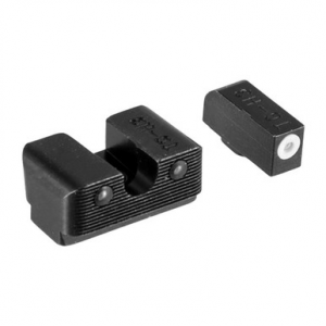 TruGlo TG231G1W Tritium Pro Low, White Outline Tritium Front/Green Tritium Rear/Black Nitride Fortress Frame, Compatible w/Most Glock Except MOS, Front Post/Rear Dovetail Mount