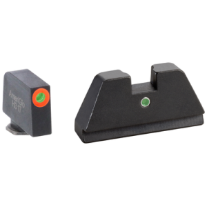 AmeriGlo GL291 Optic Compatible Sight Set for Glock XL Tall Green Tritium Orange Outline Front Sight-Green Tritium Rear Sight