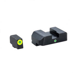 AmeriGlo GL301 i-Dot Sight Set for Glock Green Tritium LumiGreen Outline Front Sight-Green Tritium Rear Sight