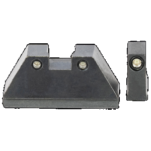 AmeriGlo GL813 Optic Compatible Sight Set for Glock XL Tall Green Tritium Black Outline Front Sight-Green Tritium Black Outline Rear Sight