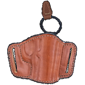 Bianchi 19242 105 Minimalist Belt Slide Holster Size 01 OWB Open Top Style made of Leather with Tan Finish fits 2" Barrel Ruger SP101 & S&W J-Frame for Right Hand