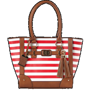 Bulldog Tote Style Conceal Carry Purse Cherry Stripe