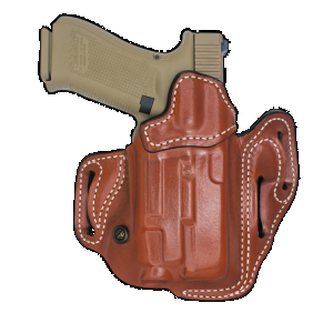 DeSantis Gunhide 201TA6VZ0 Vengeance Scabbard OWB Tan Leather Fits Glock 19/19x/19 Gen 5/23/32/45, Belt Slide Mount, Right Hand