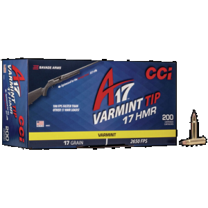 CCI Varmint Rimfire Ammo 17 Hmr Varmint Tipped 17 Grain 200 Rounds