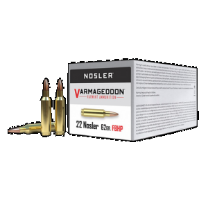 Nosler Varmageddon Rifle Ammunition 22 Nosler 62 gr. VG HPFB 50 rd.