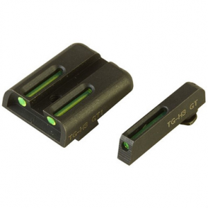 TruGlo TG131GT1 TFO Green/Tritium/Fiber Optic Front Sight-Green/Tritium/Fiber Optic Rear Sight Glock Glock 17/17L/19