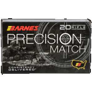 BARNES Bullets Precision Match 300 Winchester Magnum Open Tip Match 220 Grain 20 Rounds