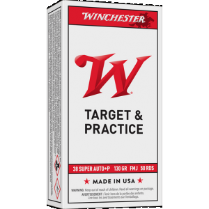 WINCHESTER Usa Pistol Ammo 38 Super+p 130 Gr. Fmj 50 Rd.