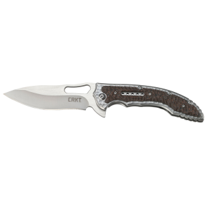 CRKT 5470 Fossil 3.96" Folding Drop Point Plain Satin 8Cr13MoV SS Blade/ Brown G10/SS Handle Includes Pocket Clip