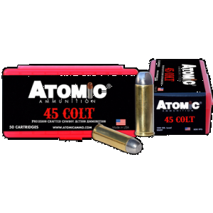 ATOMIC Ammunition 00434 Cowboy Action Precision Craft 45colt 200gr Lead Round Nose Flat Point 50 Rounds